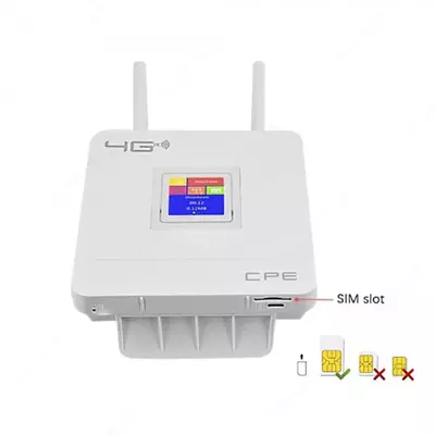 Simsiz Wi-Fi router CPE LTE 4G sim-karta uyasi bilan