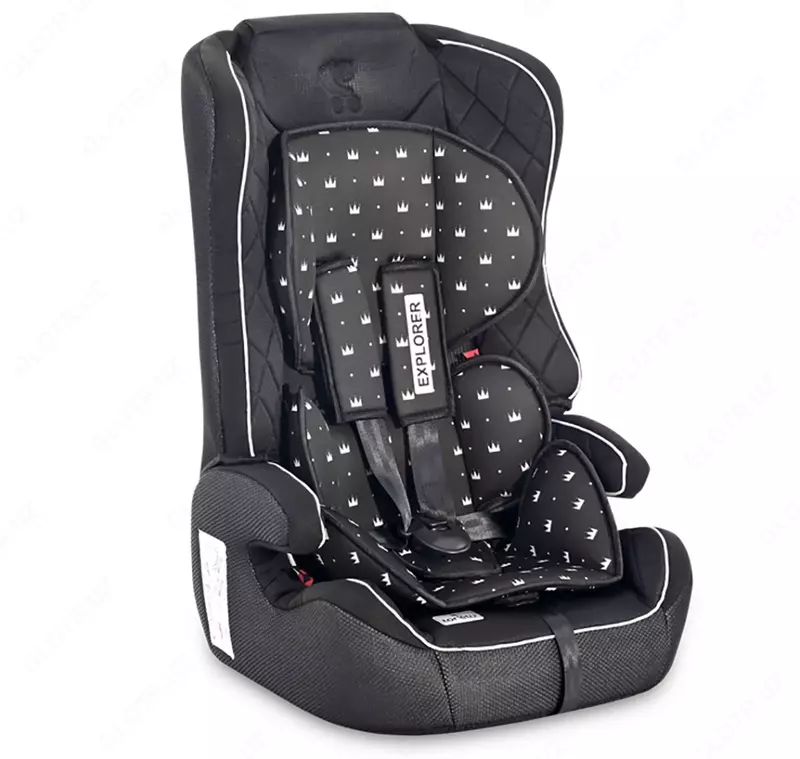 Автокресло Lorelli Explorer группа 1-2-3 от 9 до 36 кг black crowns