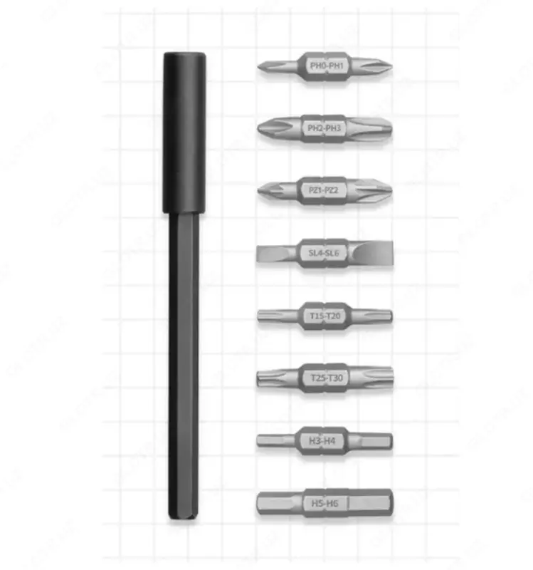 Отвертка со сменными битами Xiaomi Mijia Ratchet Screwdriver 16 in 1 (10 предметов)