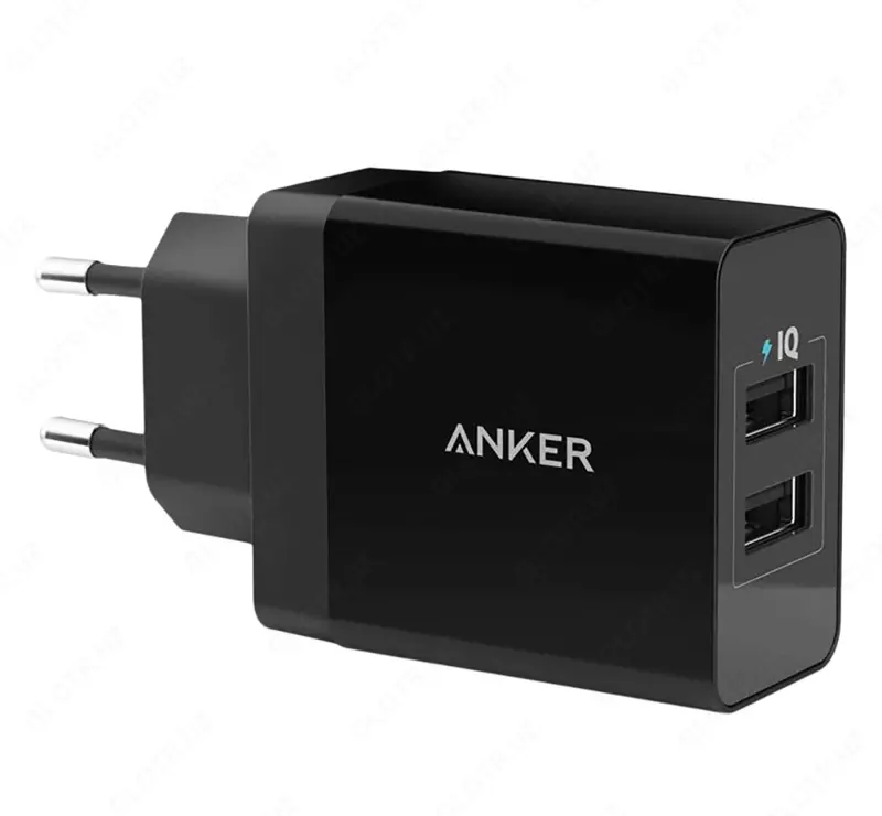 Зарядное устройство Anker 24W wall charger 2-Port EU Black A2021L11