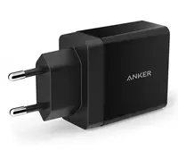 Зарядное устройство Anker 24W wall charger 2-Port EU Black A2021L11 - 287 500 сум