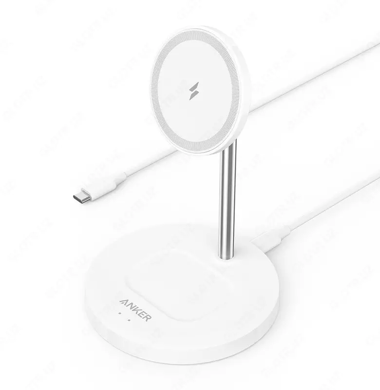 Бесроводное зарядное устройство Anker PowerWave Magnetic 2-in-1 Stand White A2543H21