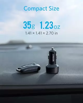 Avtomobil zaryadlovchi Anker PowerDrive PD+ 2 Black+Gray A2732HF1