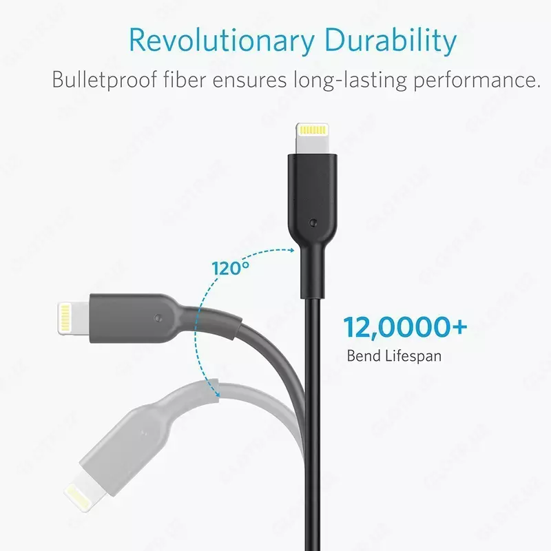 USB кабель Anker Powerline II with lightning connector 3ft C89 Black A8432H12