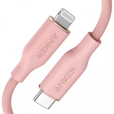 USB kabeli Anker PowerLine III Flow USB-C with Lightning Connector 3ft Pink A8662H51