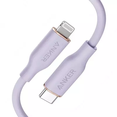 USB кабель Anker PowerLine III Flow USB-C with Lightning Connector 3ft Purple A8662HQ1