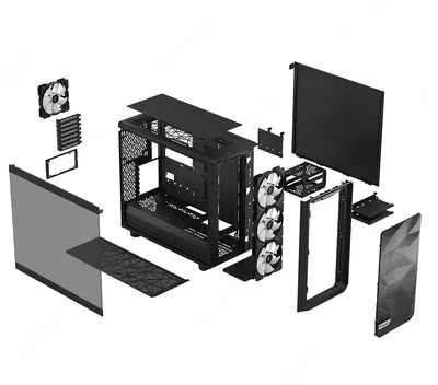 Компьютерный корпус Fractal Design Meshify 2 Lite FD-C-MEL2A-05 Black RGB TG Light Tint