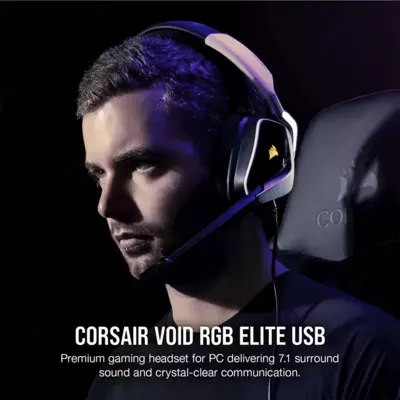 Minigarnituralari CORSAIR VOID RGB ELITE USB 7.1 Surround Sound CA-9011204 White