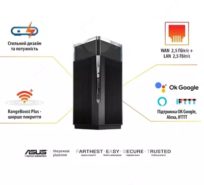 Router ASUS ZenWiFi Pro ET12 (Black 2-Pack) Wireless-AXE11000 WIFI 6E