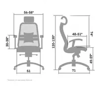 Ofis kreslo METTA Samurai KL-1.04 (Oq Oqqush) Mytech.uz