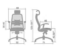 Ofis kreslo METTA Samurai S-3.041 (Qora Plus) Mytech.uz
