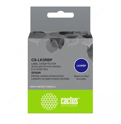 Лента Epson LK3RBP Pastel Blk/Red 9/9 - 9mm / 9m / LW400 / LW700