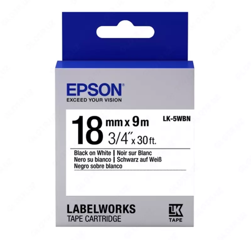 Лента Epson LK5WBN Std Blk/Wht 18/9 - 18mm / 9m / LW400 / LW700
