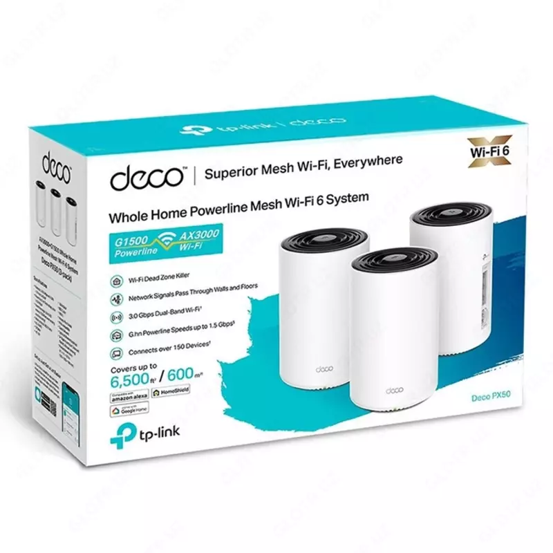 Mesh Wi-Fi система TP-Link Deco PX50 (3-Pack) AX3000 + G1500 Whole Home