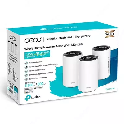 Wi-Fi Mesh tizimi TP-Link Deco PX50 (3-Pack) AX3000 + G1500 Whole Home