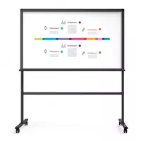 Доска магнитно-маркерная стеклянная с подставкой на колесах Deli 8737 90*150