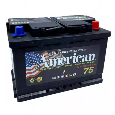 Avtomobil uchun batareya AMERICAN 12v75 (Turkiya)