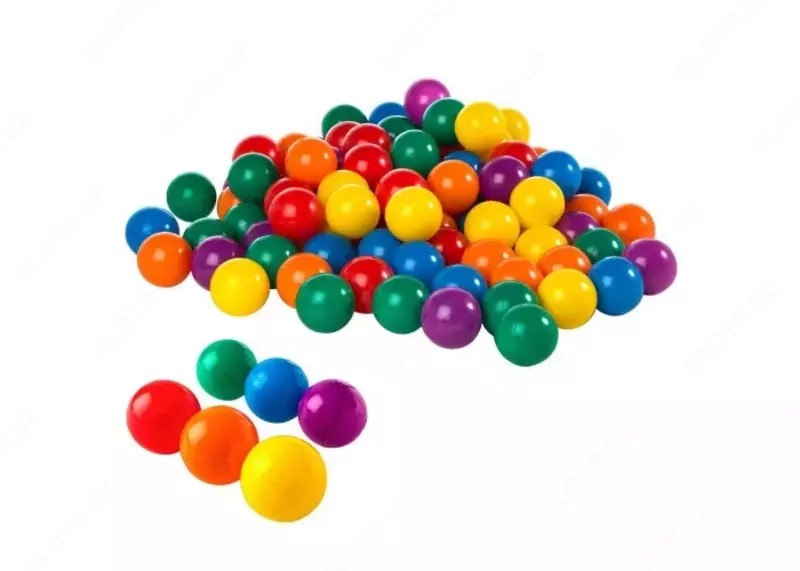8 sm plastik to'plar, o'yin markazlari uchun 100 dona