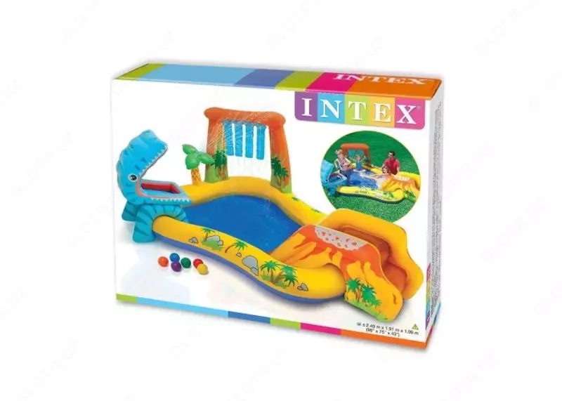 Sprinkler bilan dinozavr o'yin markazi