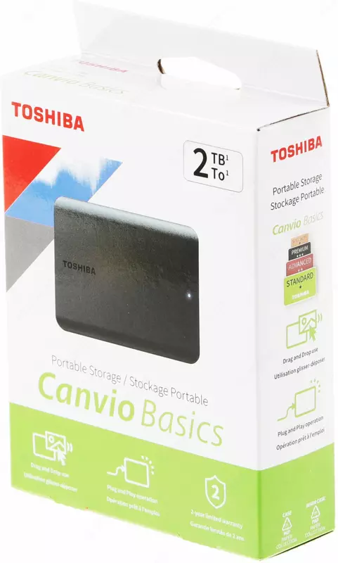 Внешний жесткий диск Toshiba Canvio Basics, 2 ТБ, USB 3.2 Gen1