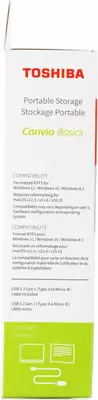 Внешний жесткий диск Toshiba Canvio Basics, 2 ТБ, USB 3.2 Gen1