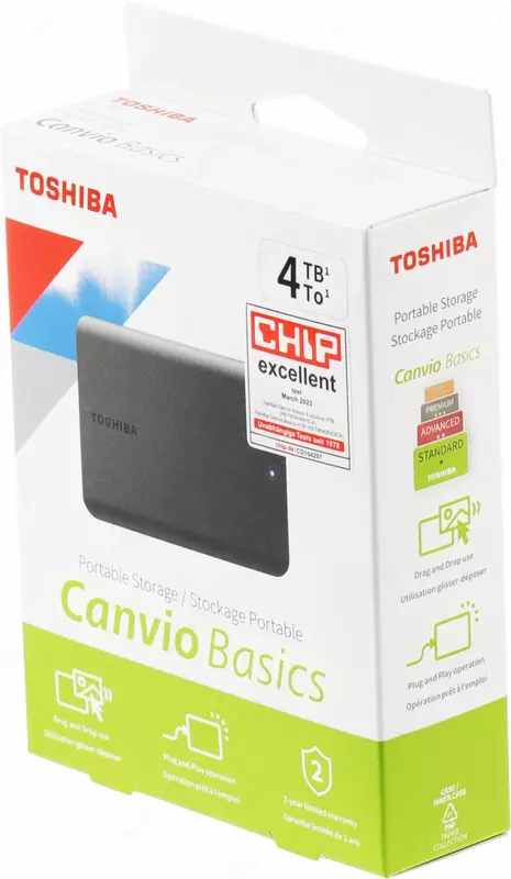 Внешний жесткий диск Toshiba Canvio Basics, 4 ТБ, USB 3.2 Gen1