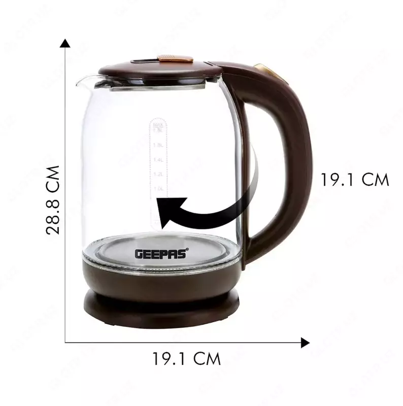 Чайник электрический GEEPAS GK9901 стеклянный