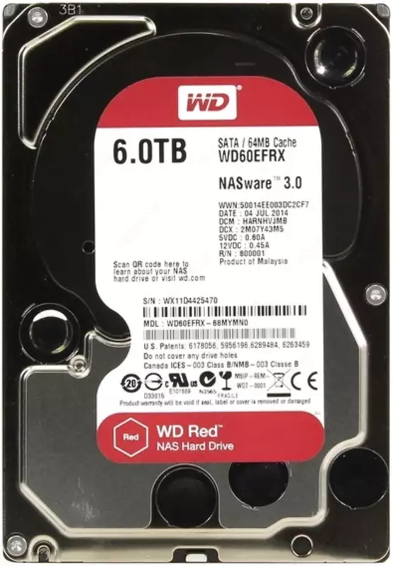  Жесткий диск Western digital Red Plus 6 Тб WD60EFPX - 
