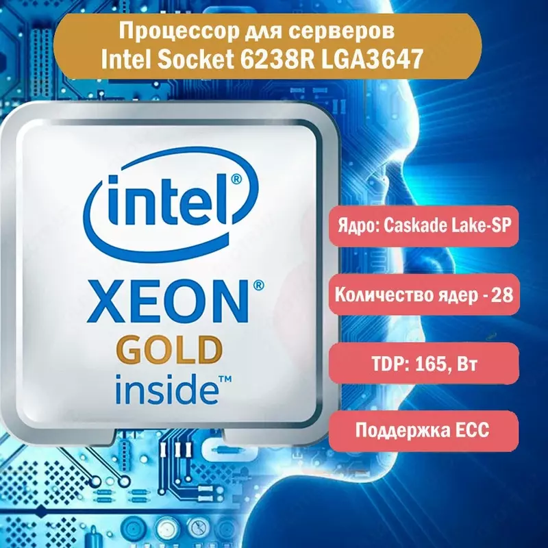 Процессор Intel Xeon Gold 6238R LGA 3647, 28 x 2200 МГц, OEM