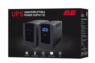 Uzluksiz quvvat manbai 2E ED1200, 1200VA/720W, LED, 3xSchuko 2E-ED1200