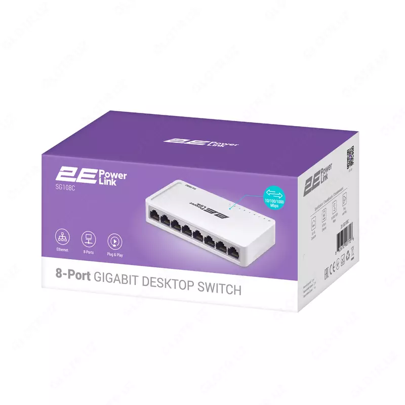 Switch 2E PowerLink SG108C 8xGE, boshqarilmaydigan