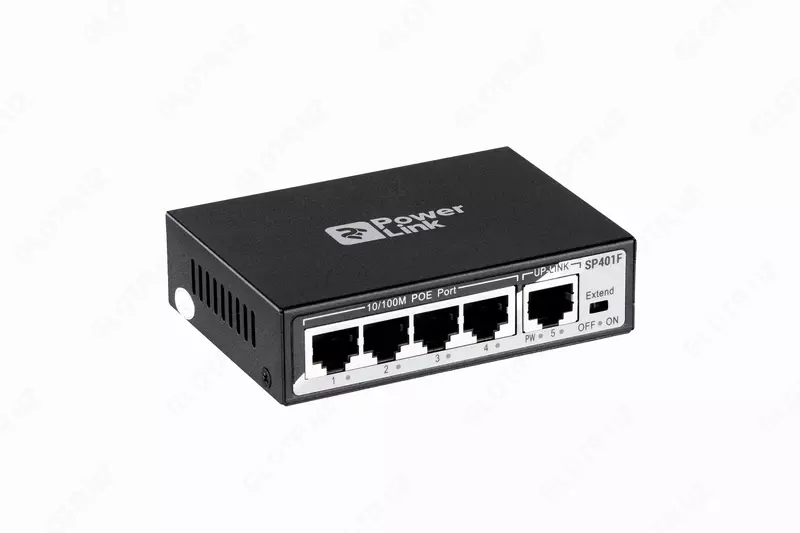 Switch 2E PowerLink SP401F 5xFE (4x FE PoE, 1xFE Uplink, 50W), boshqarilmaydigan