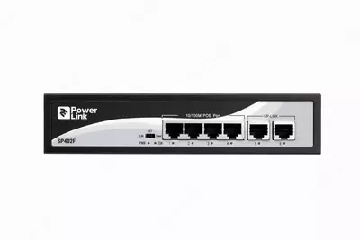 Коммутатор 2E PowerLink SP402F 6xFE (4x FE PoE, 2xFE Uplink, 65W), неуправляемый