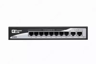 Коммутатор 2E PowerLink SP802G 10xGE (8xGE PoE, 2xGE Uplink, 150W), неуправляемый