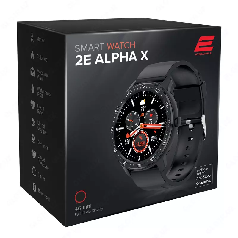 Смарт часы 2E Alpha X 46mm Black-Silver