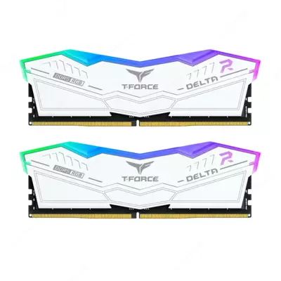 TeamGroup T-FORCE DELTA (2 x 16GB) 32GB 6400MHz DDR5 White RGB operativ xotirasi