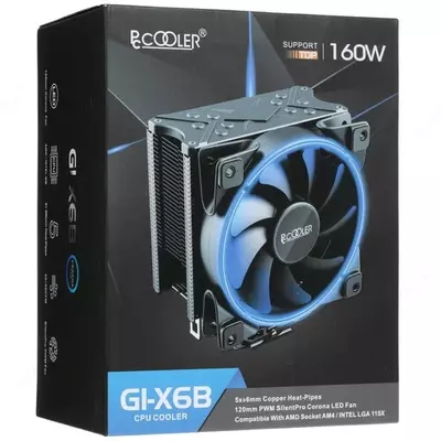 PCCooler GI-X6 Blue sovutish tizimi