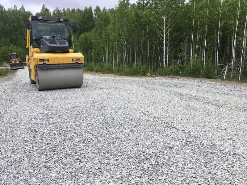 • Устройство основания из щебня