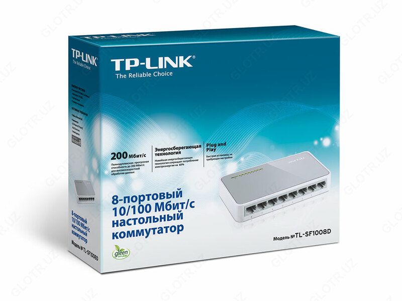  8-портовый 10/100 Мбит/с настольный коммутатор TP-Link TL-SF1008D Только в розницу