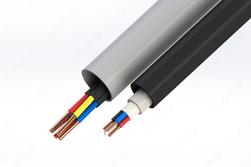 D 25 mm kabel yo'nalishi uchun tekis qora quvur