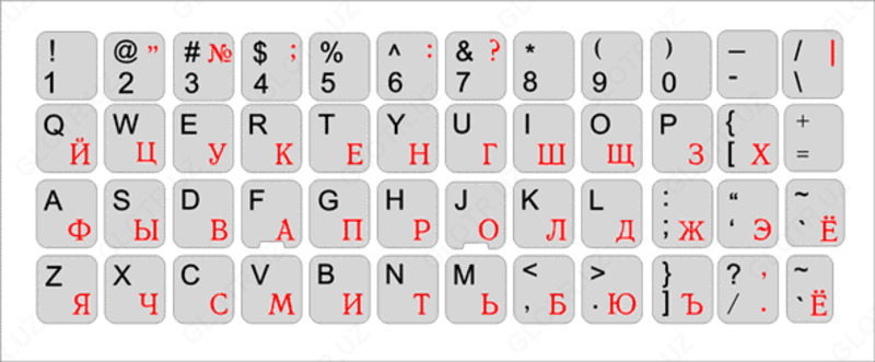 НАКЛЕЙКА ДЛЯ КЛАВИАТУРЕ (РУС/АНГ)