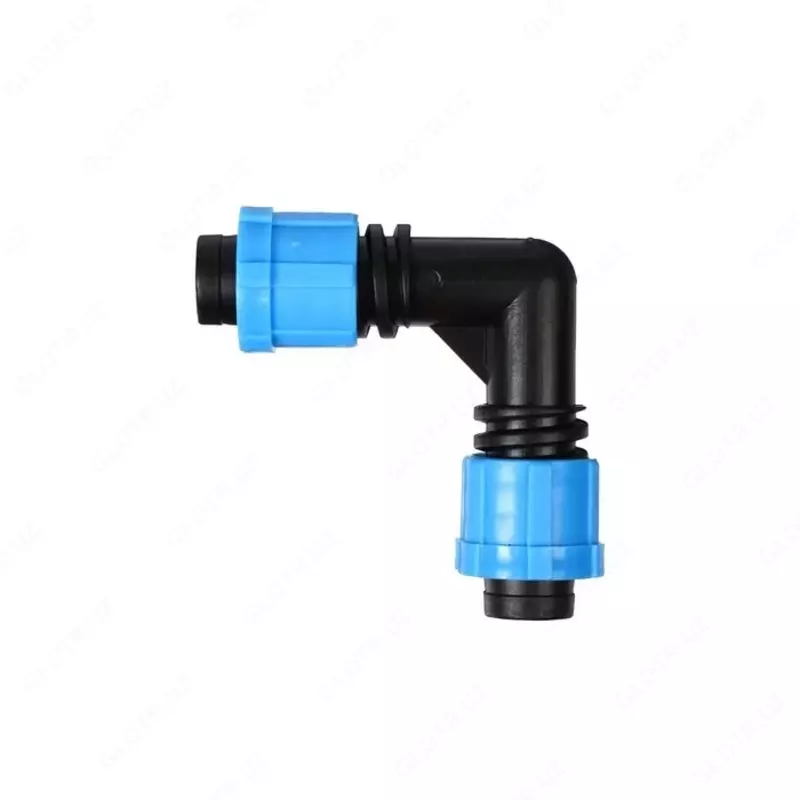 Угольник для капельной ленты с зажимной гайкой