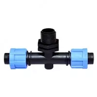 Тройник-адаптер для капельной ленты с зажимной гайкой