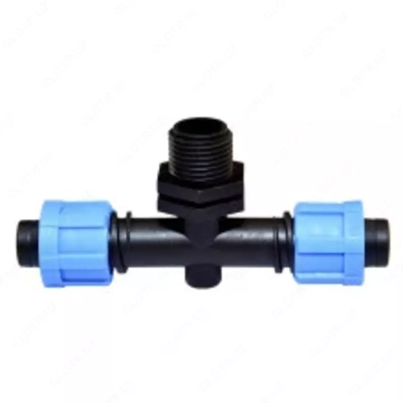 Тройник-адаптер для капельной ленты с зажимной гайкой