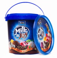 Круглая ёмкость для Мороженого - 1000 мл с крышкой