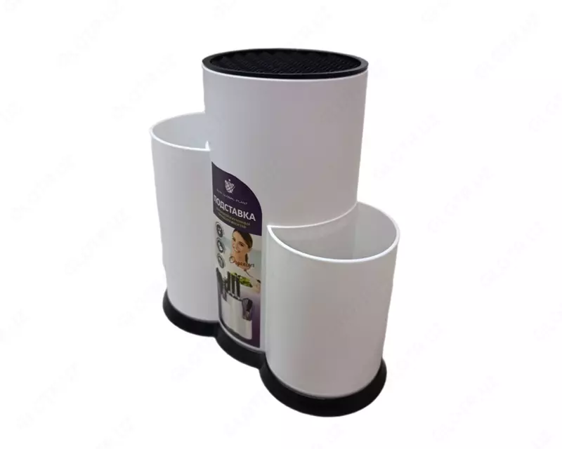 Подставка для вилок и ложек белая Elite Global Plast