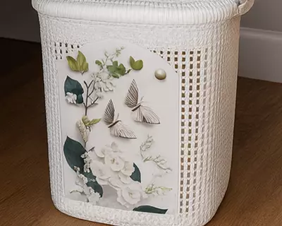 Корзина для белья белая Только в розницу