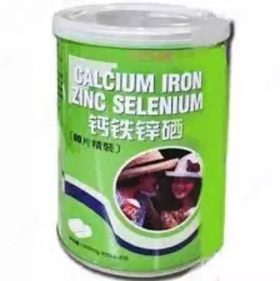 Таблетки с кальцием, железом, цинком, селеном Calcium Iron Zinc Selenium, 90 пилюль