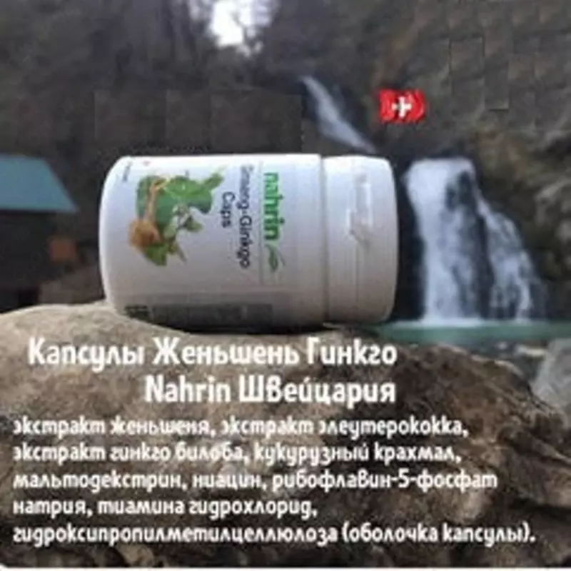   Капсулы Женьшень-Гинкго Swiss Nahrin  Швейцария в Ташкенте