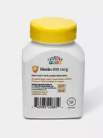  Для нормального роста волос  кожи и ногтей необходим 21st Century Биотин  800 мкг  110 таблеток - 
